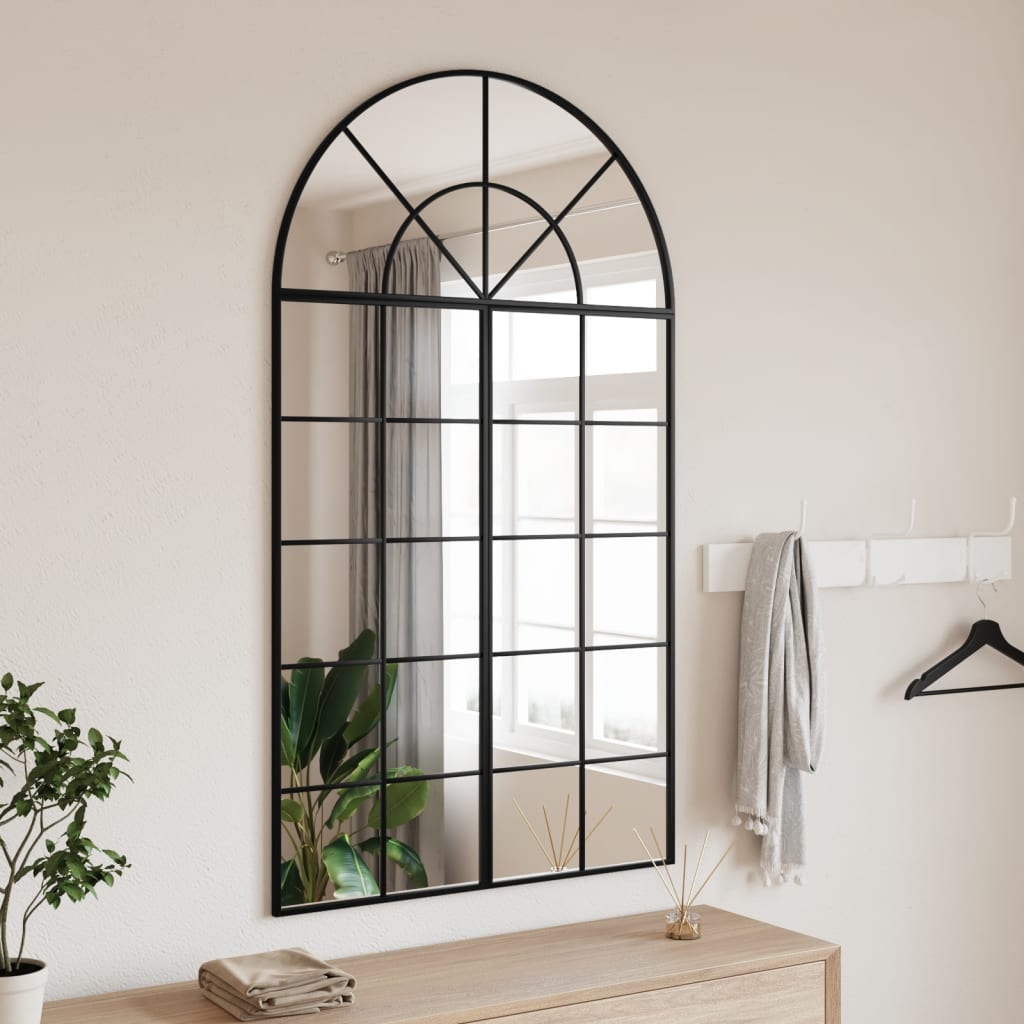 Wall Mirror Black Arch Iron